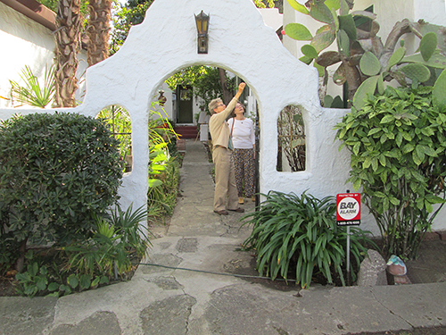 This is the patio of a beautiful Spanish Revival Home in the town of Martinez, CA.